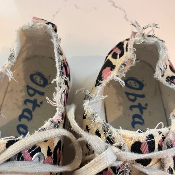 Obtaom Women Canvas Memory Foam Cheetah Animal Print Fashion Sneakers Shoes Sz 7 - Picture 9 of 11
